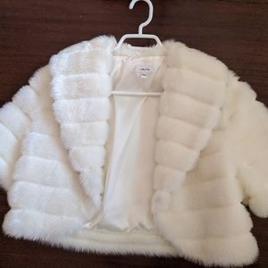 Off-White Faux Fur Bolero Jacket - M